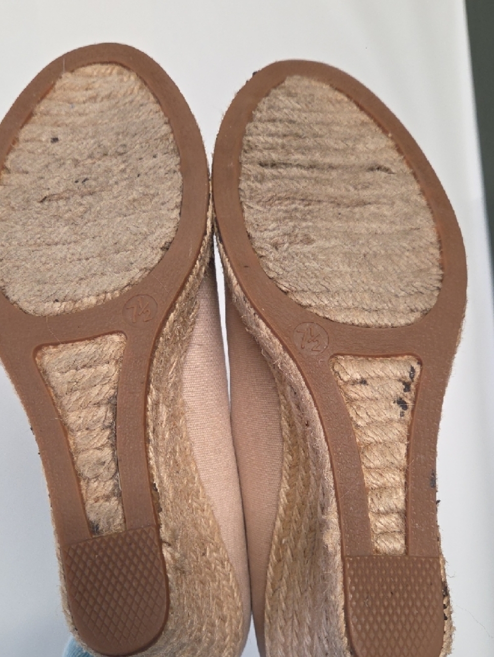J. Crew Beige Canvas Espadrille Wedge Pumps Size 7.5 - Picture 5 of 7
